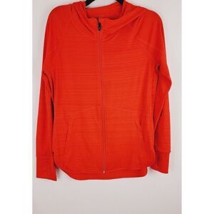 Athleta Jacket Womens M Long Sleeve Full Zip Pockets Stretch Lightweight Hooded
